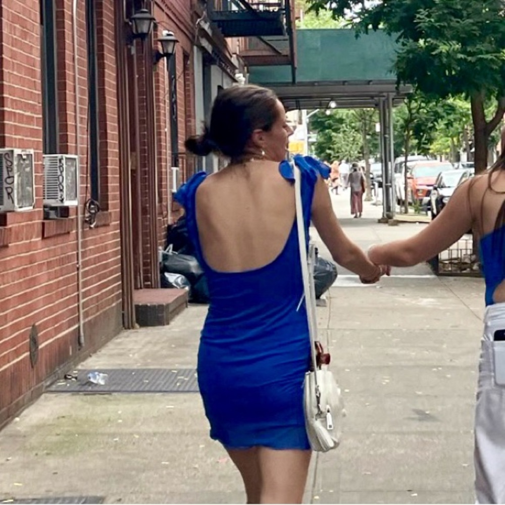 Blue Ruffle Dress - Picture 2 of 2